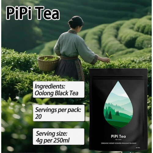 PiPi Tea Βιολογικά φακελάκια τσαγιού Oolong με άρωμα μελιού, 20 φακελάκια 1