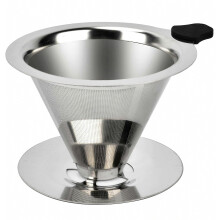 Koffiefilter met filter van roestvrij staal, herbruikbaar filter, zonder papier, kegelvormig filter met maaswijdte 600,