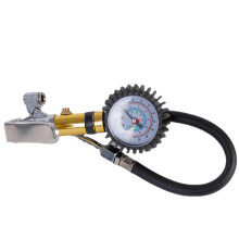 (Glod) Tire Inflator With Dial Gauge Easy-Read Round Dial Tire Pressure Inflator Gauge for Motorcycle