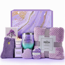 Selbstpflege-Geschenkset, 11-teiliger Entspannungs-Spa-Geschenkkorb, Verwöhnpaket, Geburtstagsgeschenk für Frauen, Lila