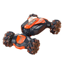 (2 Batteries, Orange) Kids Gestures Sensing Remotes Stunt Car Toy Parent-Child Interactive Car Toys for Kids Boys Girls