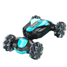 (3 Batteries, Blue Black) Kids Gestures Sensing Remotes Stunt Car Toy Parent-Child Interactive Car Toys for Kids Boys Girls