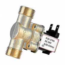 Électrovanne magnétique G1/2" CC 24 V normalement fermée en laiton, compatible avec le système de contrôle d'eau YW