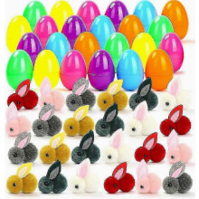 Easter Eggs Hunt Supplies With 24pcs Plush Bunny Filled Eggs