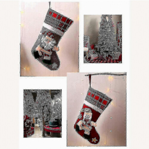 Christmas Stocking Set 4 Pieces Santa Boots Gift Bag 1