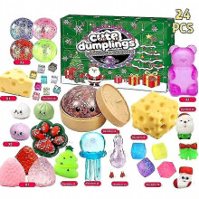 Squishy Toys Advent Calendar 2026, 24 Days Christmas Countdown Calendar with 24 Kawaii Squishies Toys, Xmas Toys for Soc