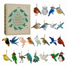 Sea glass birds advents calendar ornaments Interactive Xmas Advents Countdown Box for Exchange Surprise