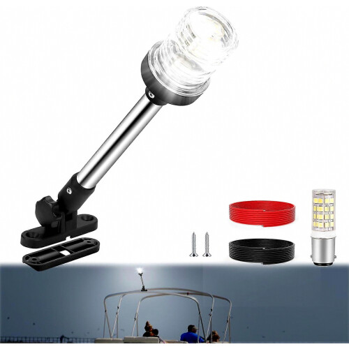 12 ιντσών φως πρύμνης Bimini Top Anchor Light, LED Pontoon φώτα πλοήγησης αδιάβροχα I