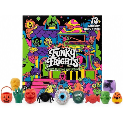 Funky Frights Ημερολόγιο Halloween Advent 13 Ημερών, Τρομακτικό Squishy Παιχνίδια Αν