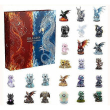 2026 Christmas Advent Calendar - 24 Days Countdown Calendar Dragon theme blind box Acrylic Ornaments, Reusable Christmas