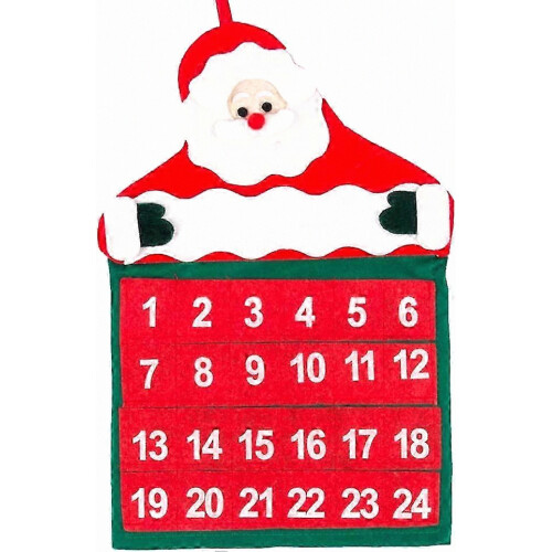 DIY Felt Advent Calendar Kit with 24 Pockets for Christmas Countdown Tree Decorations