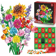 Advent Calendar 2027, 24 Days Surprise Sunflower Bouquet Christmas Countdown Calendar