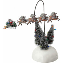 Christmas Vacation Village Animated Flaming Sleigh Accessory Figurine