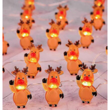Battery Powered Christmas Reindeer String Lights - 20 LEDs for Holiday Party Decorations