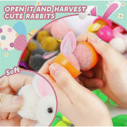 Easter Eggs Hunt Supplies With 24pcs Plush Bunny Filled Eggs 1