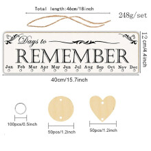Wooden Birthday Reminder Calendar for Decoration Beige Hanging Plaque