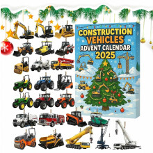 2026 Construction Advent Calendar with 24 Mini Die-Cast Vehicle Models, Holiday Countdown Toy Set for Kids and Enthusias