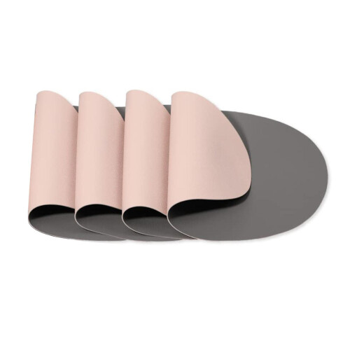 (Pink Gary) Waterdrops Shape Non-Slip Table Mats Heat Insulation Table Mats For Tea Table