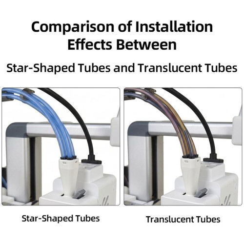 Low-Resistance Star-Shaped PTFE Tube Smooth Flow High Temperature Resistance for Bambu   3D Printer 5m 1