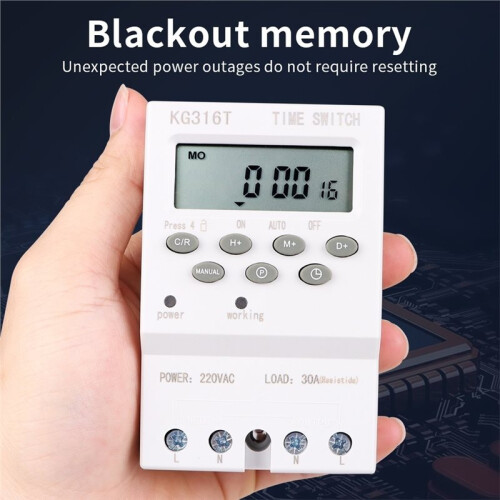 KG316T-III 220VAC 30A Digital Timer  KG316T Automatic Electronic Timer Programmable Relay 168 Hours  Control