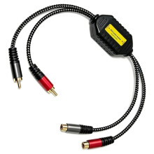 Isolatore Audio per Auto A 2 Vie RCA, Filtro Antirumore, Riduttore di Rumore del Segnale Audio, Eliminatore di Rumore di Corrente Audio.