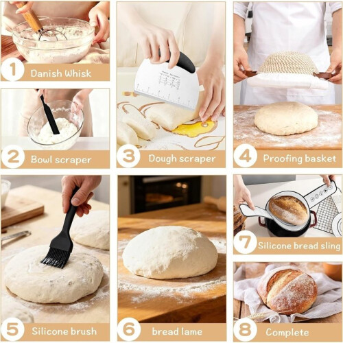 1set/21-Piece Sourdough Fermentation Set with Fermentation Basket and Bread Baking Accessories 2