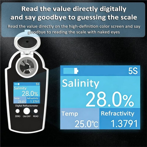 High-Concentration Salinity Meter, Measurement Range 0-28%, Crack-Resistant and Oxidation-Resistant, More Accurate 2