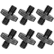 6 Pcs 1/4" Male to 1/4" Male Threaded Tripod Screw Adapter, Double Sided Mounting Thread Converter for Camera Tripods