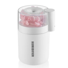 Nawilżacz Powietrza z Zachowanymi Kwiatami 180ml do Sypialni, Samochodu, Małego Pomieszczenia, Zasilany Przez USB, Bez Wbudowanej Baterii, Biały