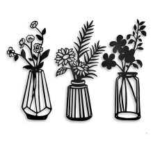 Creative Flower Wall Art Decor Modern Simple Metal Crafts Personalized Ornament for Home Living Room