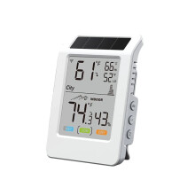 WiFi Thermometer Hygrometer, Draadloze Binnen- en Buitentemperatuur- en Vochtigheidsmonitor, Zonne-, 3,9" Groot Scherm