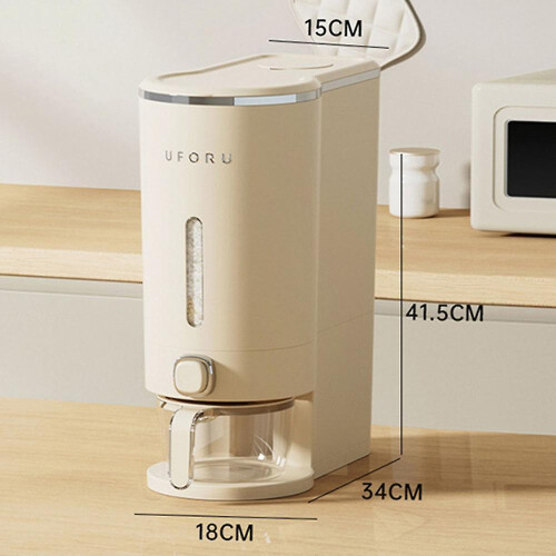 (Large) Household Rices Box with Press Button Durable Moisture-Proof Sealing Cans for Kitchen