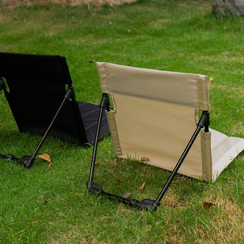 (Black) Folding Backchair with Alloy Rack Stable Easy Adjustables Seats for Beach Picnic 2
