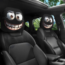 (#91) 1Pair Car Headrest Covers With Funny Cartoon Print For Auto Interior Decoration NEW