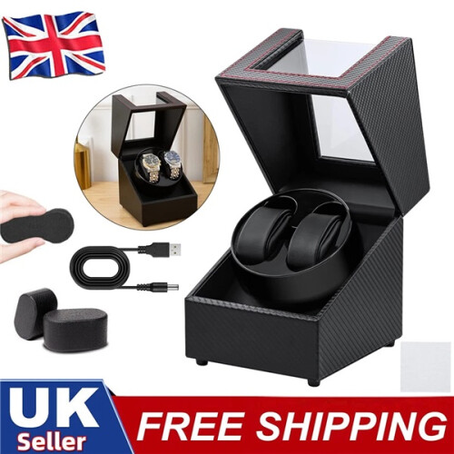 Automatic Double Watch Winder Display Box Rotator Watches Display Case Organizer