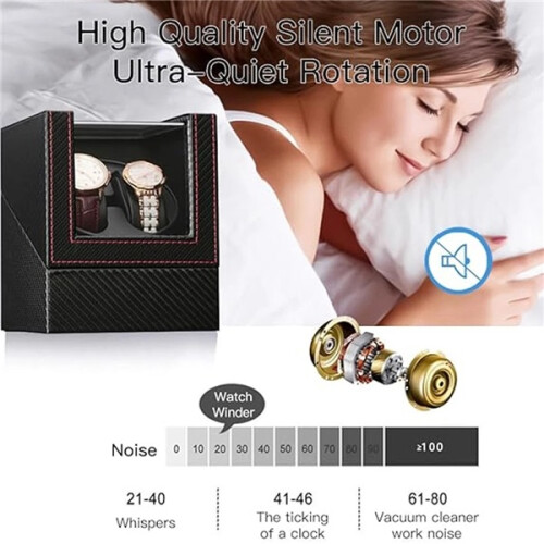 Automatic Double Watch Winder Display Box Rotator Watches Display Case Organizer 2