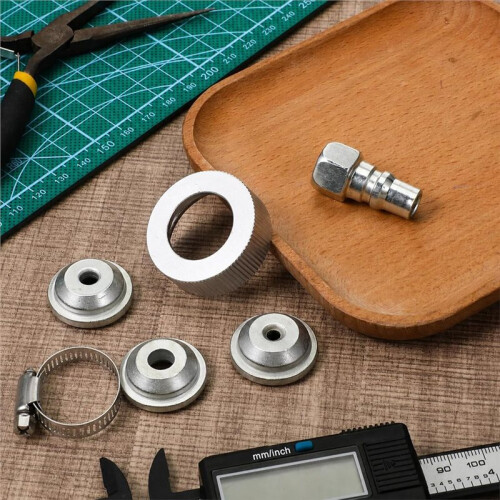 Mist Nozzle Kit, 3 Sizes Texture Atomizing Mist Nozzle with Thread Collar and Hose Clamp for Cooling Irrigation 1