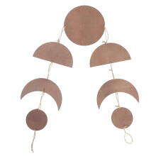 Bohemian Wooden Sun and Moon Wall Hanging Decor for Living Room Decor