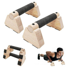 2pcs Calisthenics Wooden Pushup Handles - Sturdy Wood Build, Strength Enhancement, for Calisthenics, Core Strength Challenges & Home Use