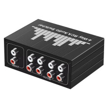 Ny 4-Port R/L Stereo Switcher Tvåvägs RCA Växlar Delare Dela Aktiva Högtalare Växla 1 In 4 Ut eller 4 In 1 Ut