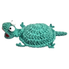 Posavasos de Lagarto para Alivio del Estrés, Posavasos de Hilo de Crochet Hechos A Mano, Tapete de Mesa Abstracto Divertido Resistente Al Calor Azul