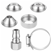 Mist Nozzle Kit, 3 Sizes Texture Atomizing Mist Nozzle with Thread Collar and Hose Clamp for Cooling Irrigation