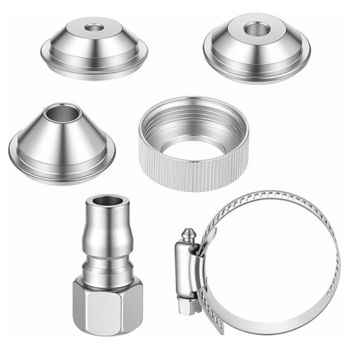 Mist Nozzle Kit, 3 Sizes Texture Atomizing Mist Nozzle with Thread Collar and Hose Clamp for Cooling Irrigation