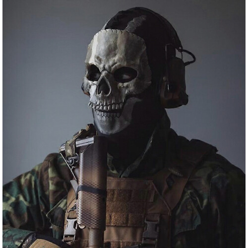 MWII Ghost Mask COD Cosplay Airsoft Tactical Skull Full Mask 1