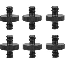 6PCS 1/4" Male to 1/4" Male Threaded Tripod Screw Adapter Double Stud Mounting Thread Converter for Camera Tripod
