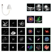USB Starrys Projector Night Light Adjustable Brightness Star Projector Night Light for Car Bedroom 26 Films