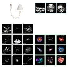 USB Starrys Projector Night Light Adjustable Brightness Star Projector Night Light for Car Bedroom 24 Films