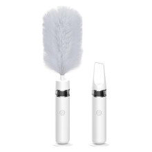 (White) Wireless Microfiber Dusting Brush Multifunction Furniture Cleaning Tool for Window