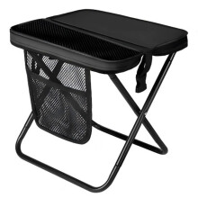 (Black) Discover the Folding Mini Outdoor Camping Stool, designed for indoor and outdoor use, perfect for casual outings and travel convenience