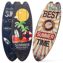 3pcs Surfboard Beach Signs Wall Decorations Surfboard Shape Wall Sign Ornaments